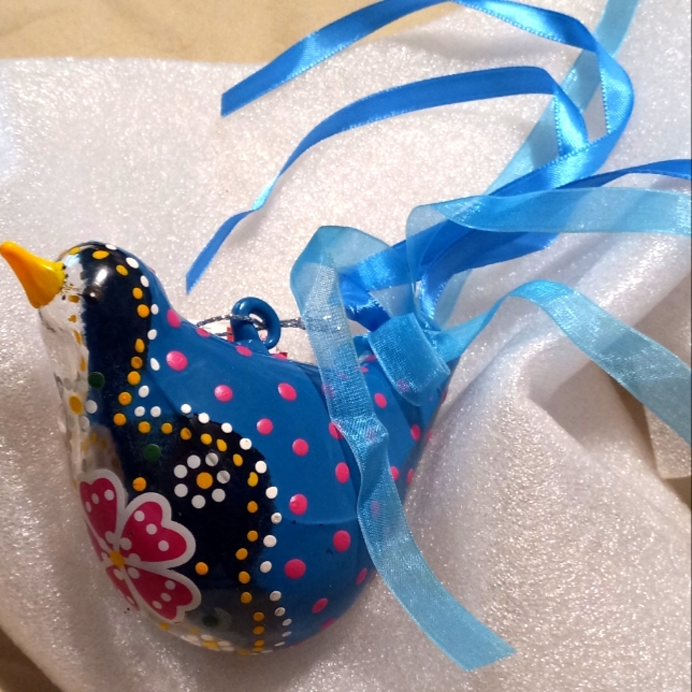 Ashland: NWT Collect Ornament Blue Bird ,3D, Mul-color, ribbon tail & Lovely